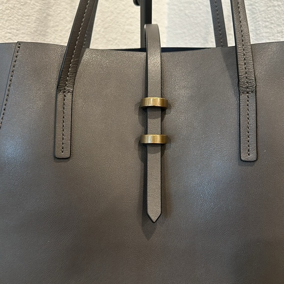 ZAC Zac Posen Eartha Folded-Guss et Tote - Grey Large Tote Handbag - Picture 4 of 11